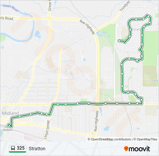 Mapa de 325 de autobús