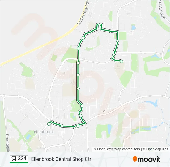 334 Bus Line Map