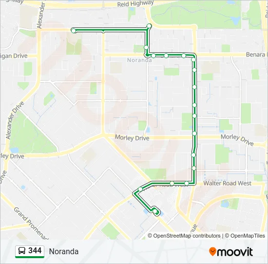 344 Bus Line Map