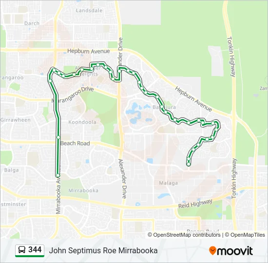 344 Bus Line Map