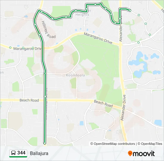 344 Bus Line Map