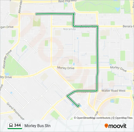 344 Bus Line Map