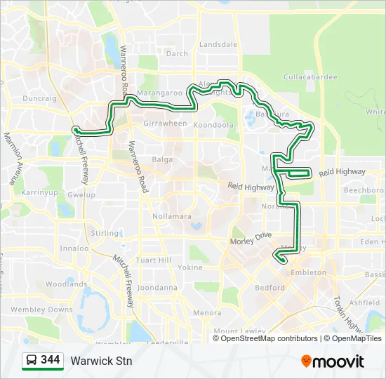 344 Bus Line Map