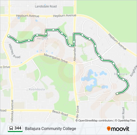 344 bus Line Map