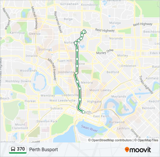 Mapa de 370 de autobús