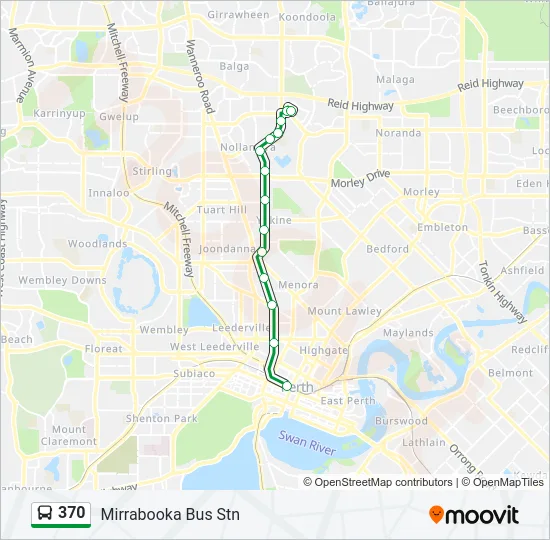 Mapa de 370 de autobús