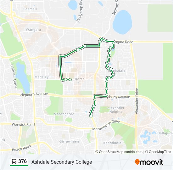 376 bus Line Map