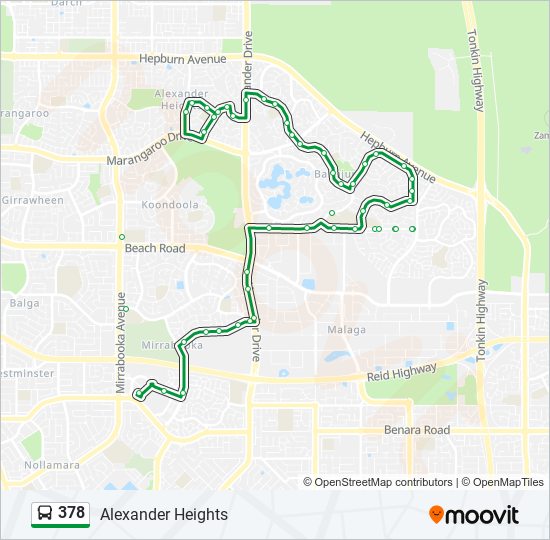 Mapa de 378 de autobús