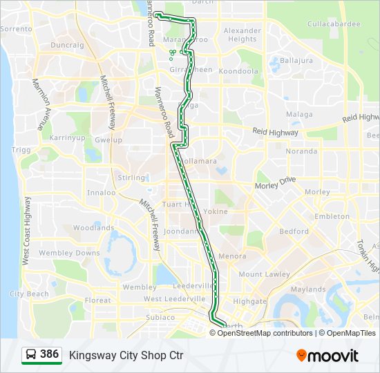 Bus 386 Route Map 386 Route: Schedules, Stops & Maps - Kingsway City Shop Ctr (Updated)