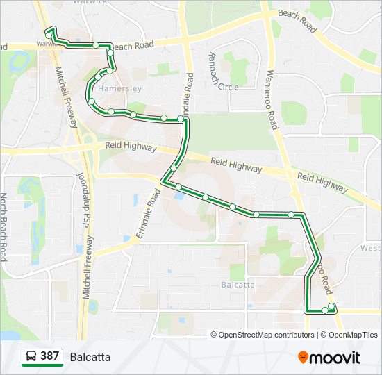 387 bus Line Map