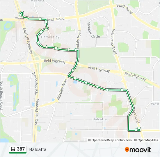387 Bus Line Map