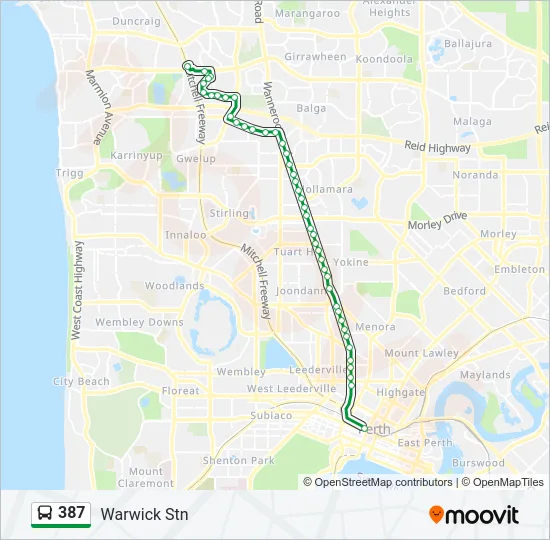 387 Bus Line Map