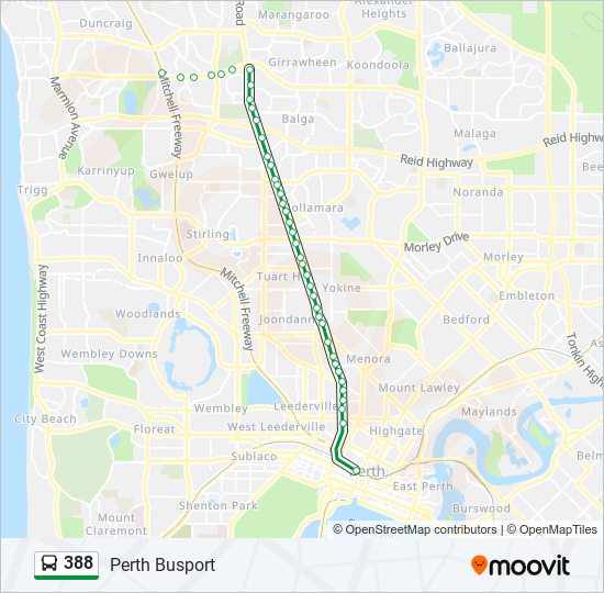 Mapa de 388 de autobús