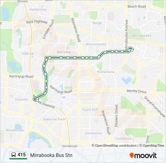 Mapa de 415 de autobús