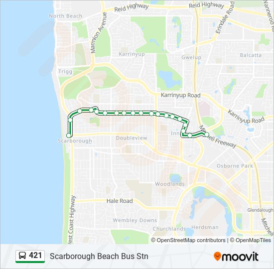 421 bus Line Map