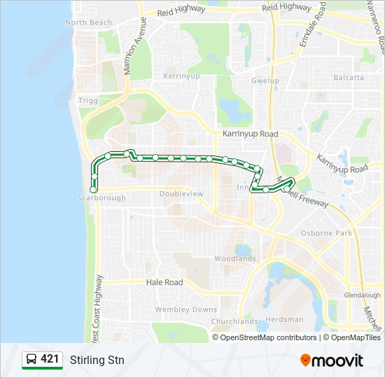 421 bus Line Map