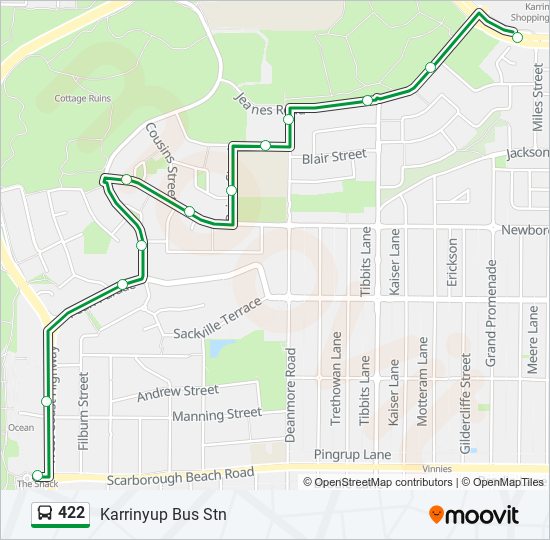 Mapa de 422 de autobús