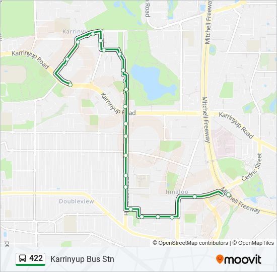 422 bus Line Map