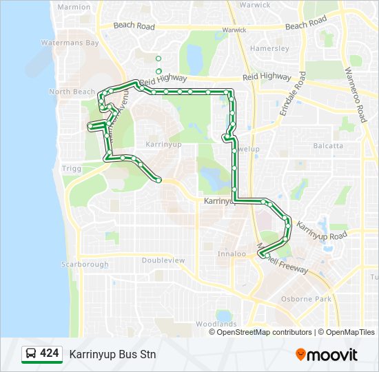 Mapa de 424 de autobús