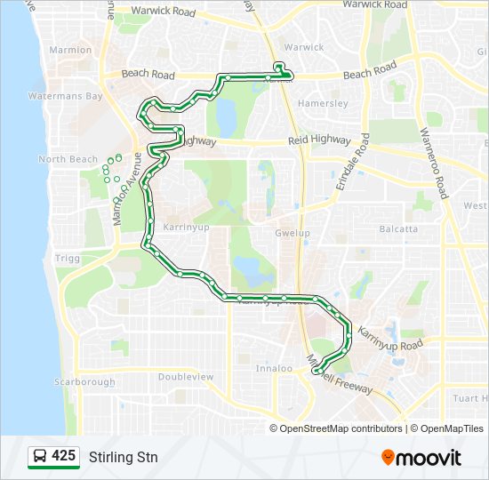 425 bus Line Map