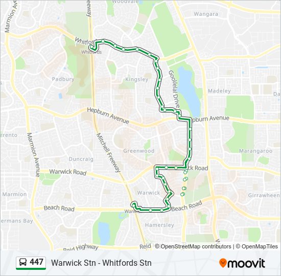 Mapa de 447 de autobús