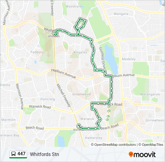 Mapa de 447 de autobús