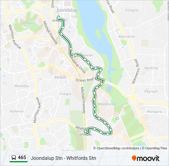 Mapa de 465 de autobús