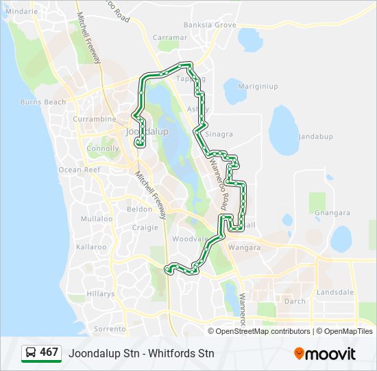 467 bus Line Map