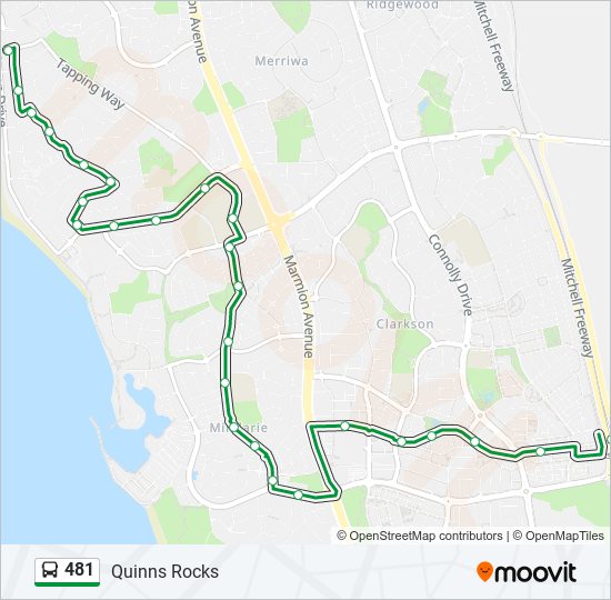 481 Route: Schedules, Stops & Maps - Quinns Rocks (Updated)