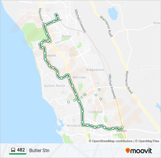 Mapa de 482 de autobús