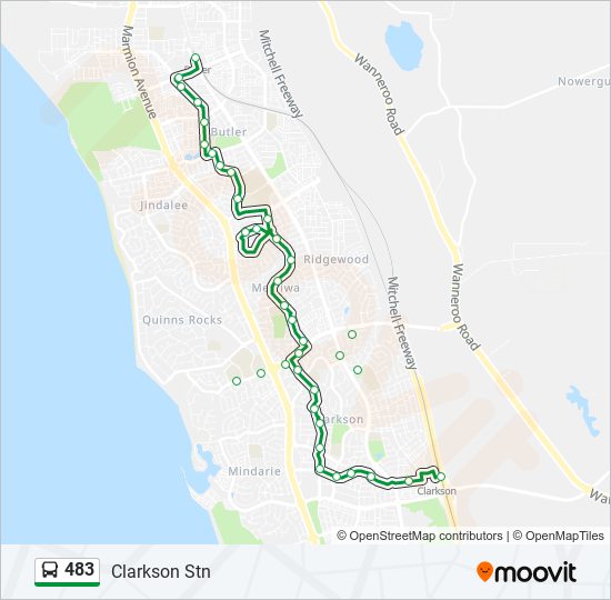 Mapa de 483 de autobús