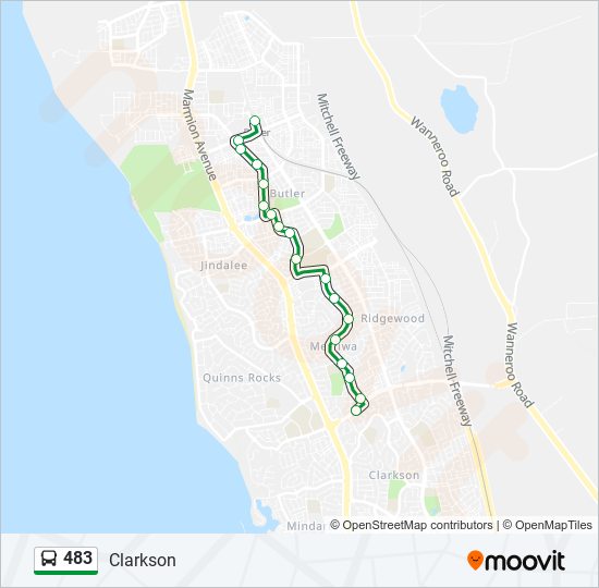 Mapa de 483 de autobús