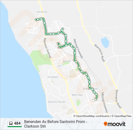 484 bus Line Map