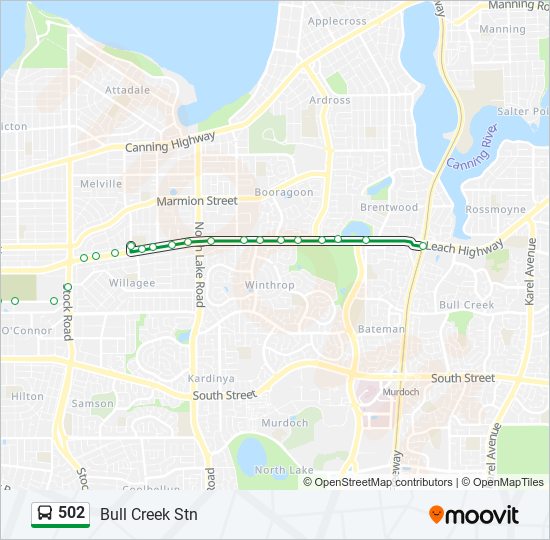 502 bus Line Map