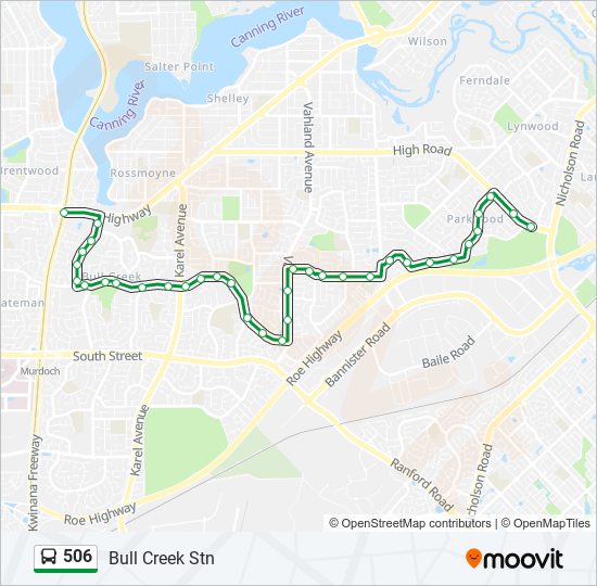 Bus 506 Route Map 506 Route: Schedules, Stops & Maps - Bull Creek Stn (Updated)