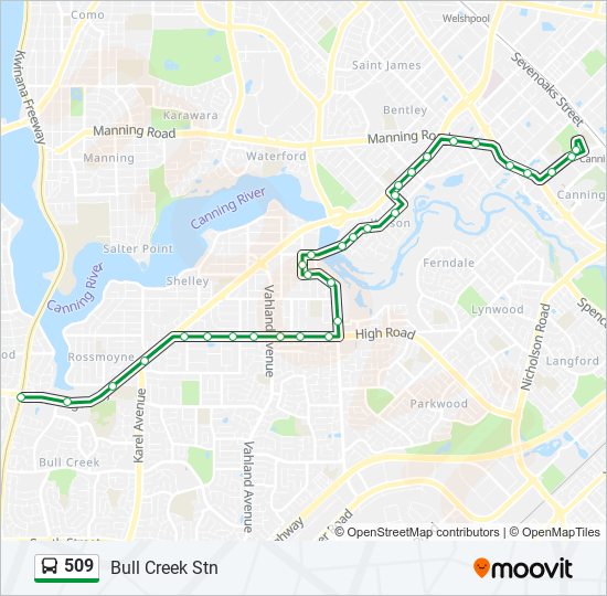 509 bus Line Map