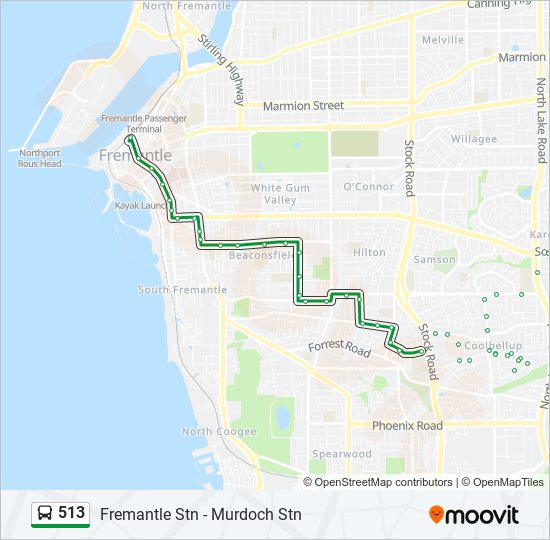 513 bus Line Map