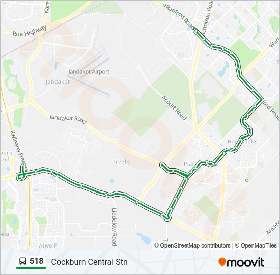 Mapa de 518 de autobús