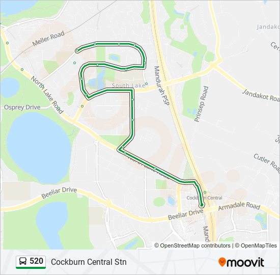 Mapa de 520 de autobús