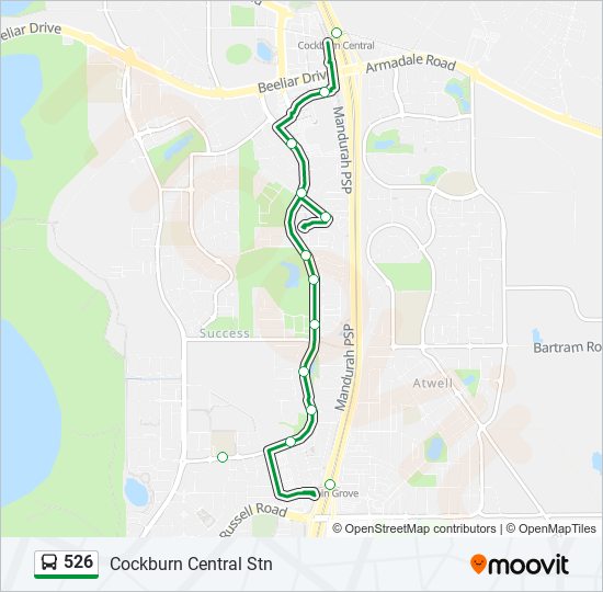 526 bus Line Map