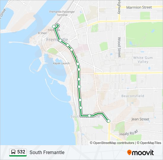 532 bus Line Map