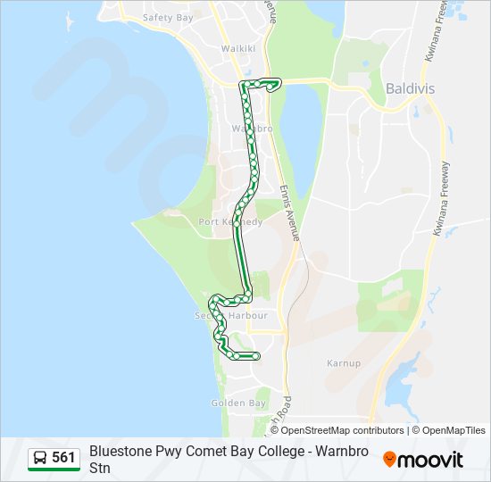 561 bus Line Map