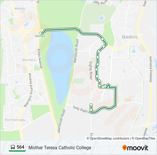 Mapa de 564 de autobús