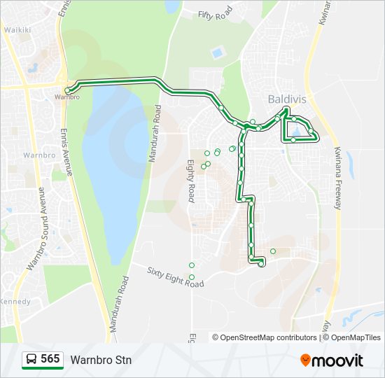 Mapa de 565 de autobús