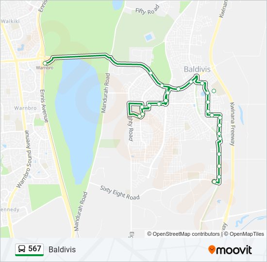 Mapa de 567 de autobús