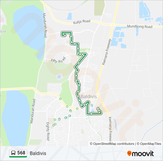 Mapa de 568 de autobús