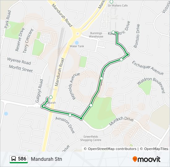 Mandurah Bus Routes Map 586 Route: Schedules, Stops & Maps - Mandurah Stn (Updated)