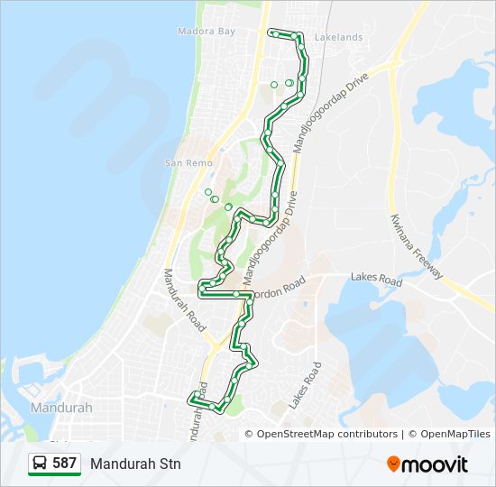 Mandurah Bus Routes Map 587 Route: Schedules, Stops & Maps - Mandurah Stn (Updated)