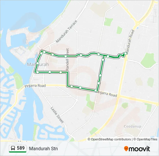 Mandurah Bus Routes Map 589 Route: Schedules, Stops & Maps - Mandurah Stn (Updated)