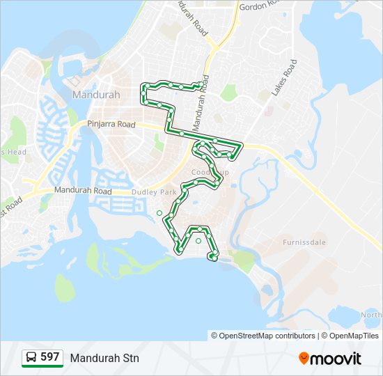 Mandurah Bus Routes Map 597 Route: Schedules, Stops & Maps - Mandurah Stn (Updated)
